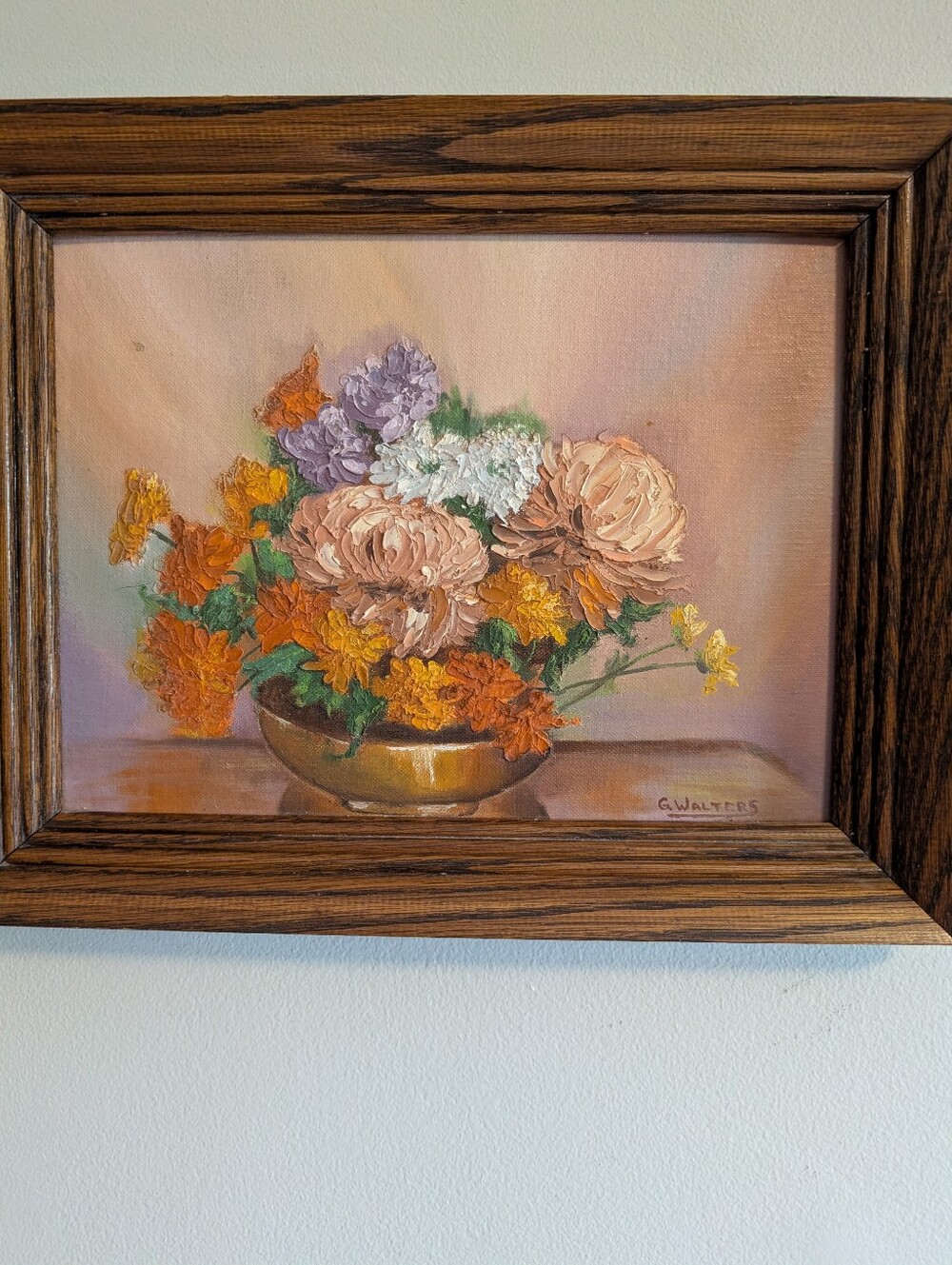 Vintage Impasto Floral Oil Painting